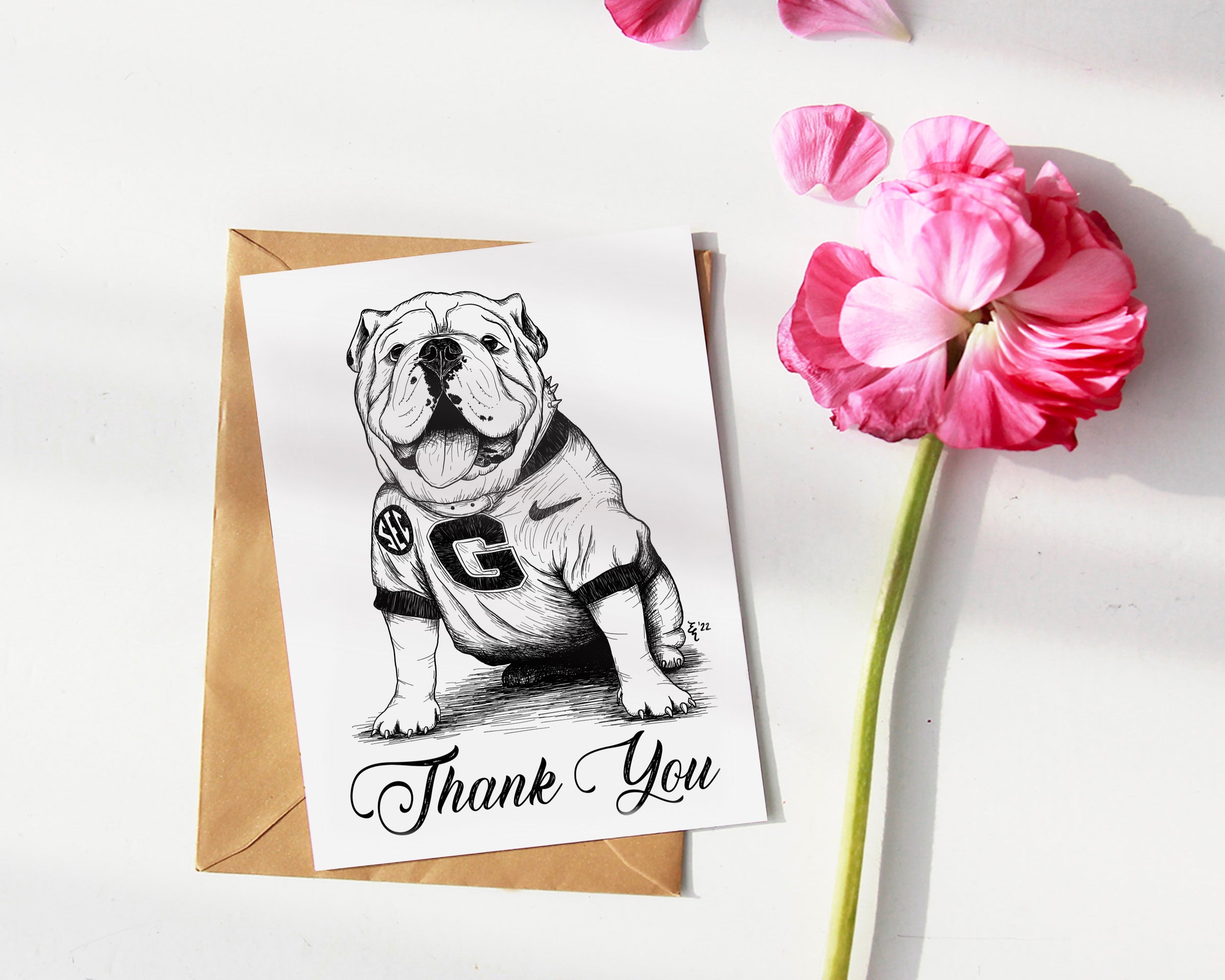 bulldog thank you cards